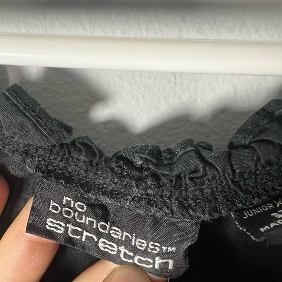 No Boundaries Y2K Babydoll Black Blouse with Lace Up front XL - Picture 3 of 7